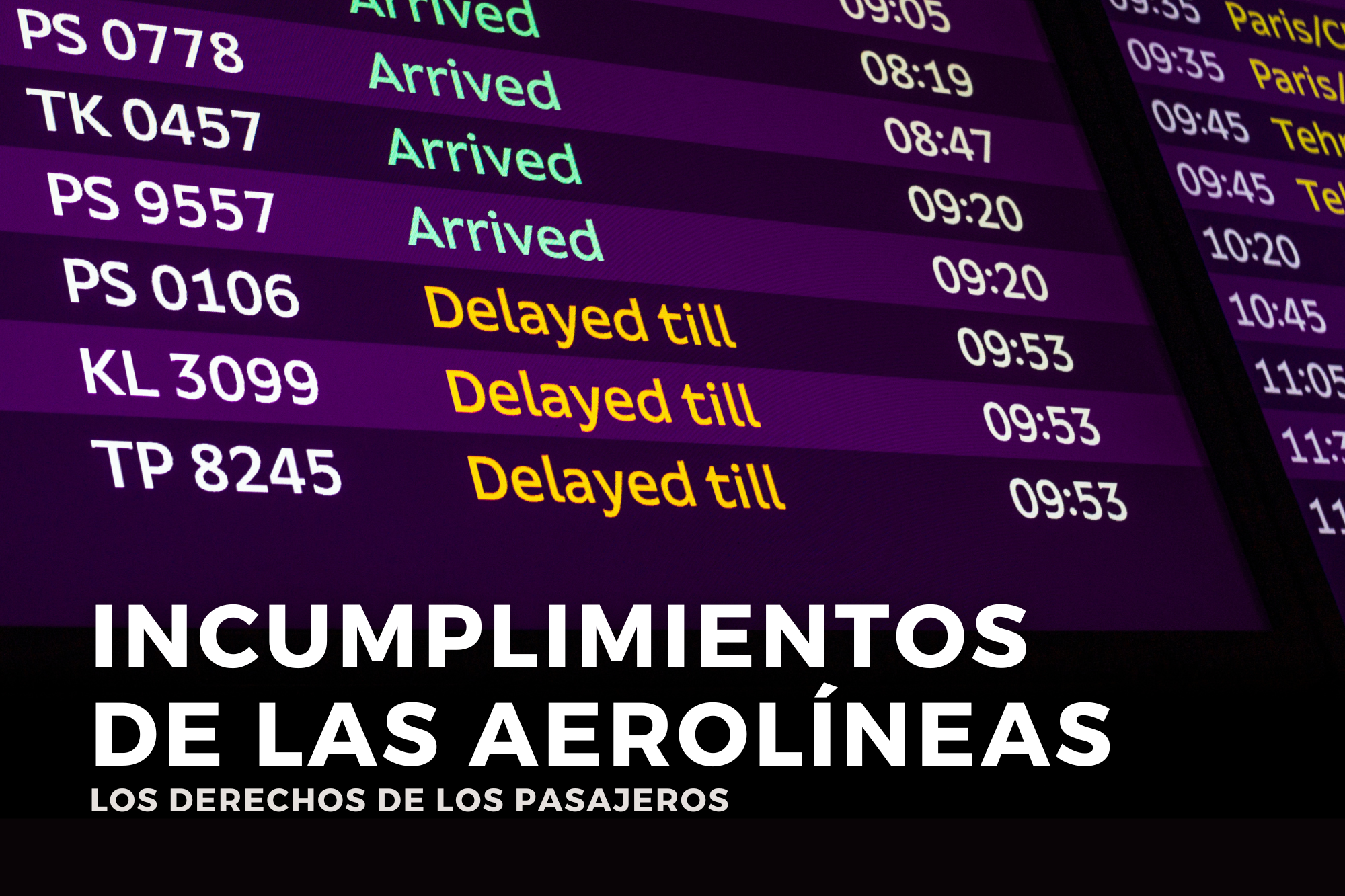 Incumplimientos De Las Aerolíneas. Los Derechos De Los Pasajeros.